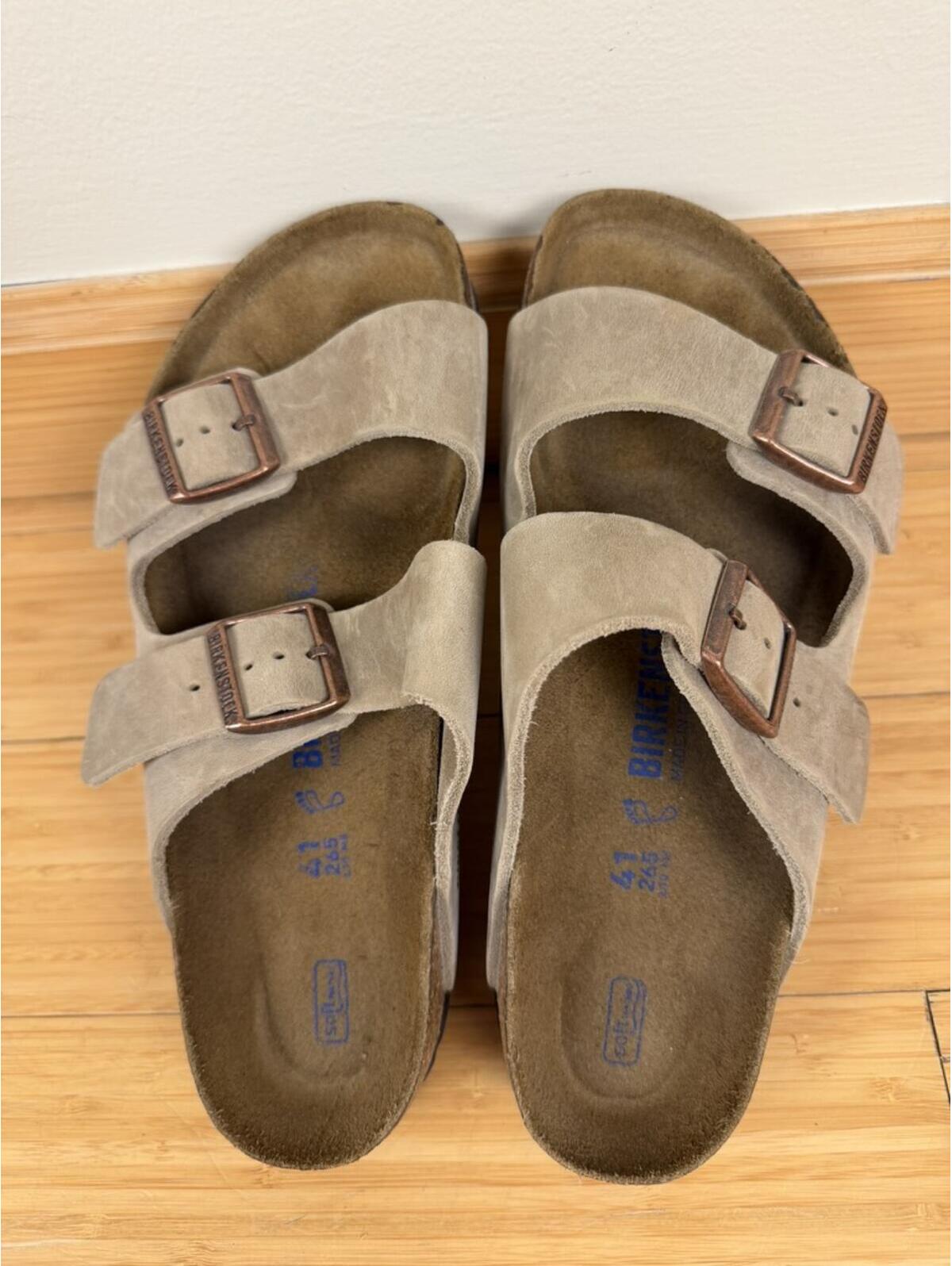 Birkenstock Arizona Soft Footbed Taupe Suede Sandals Eu 41 W10 M8 Regular